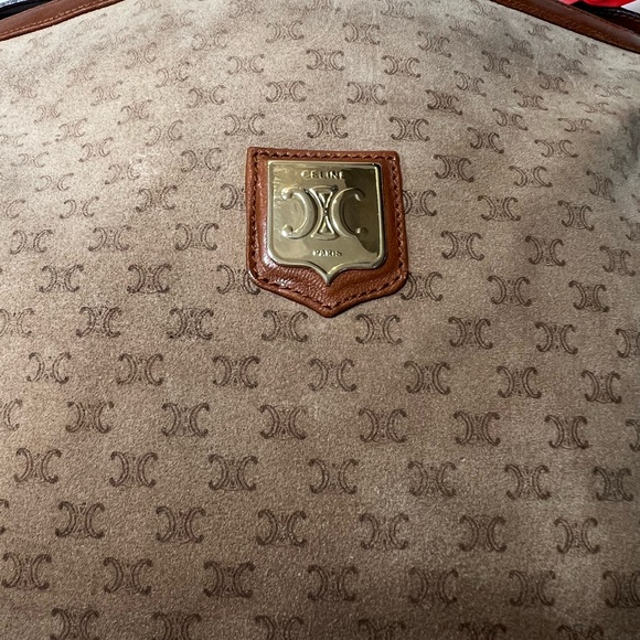 RARE Authentic vintage Celine Triomphe crossbody in suede and leather. EUC. - Picture 15 of 16